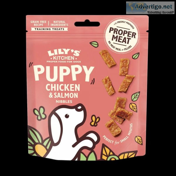 Get Puppy Treats Lily s Kitchen Chicken and Salmon Nibbles