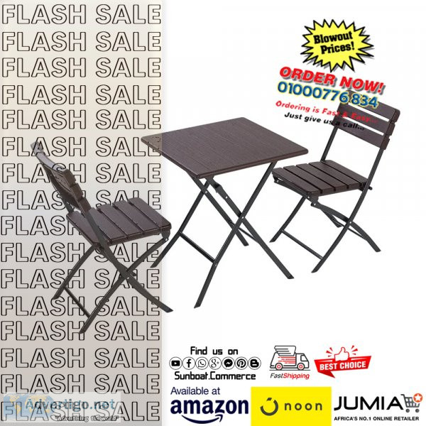 3-piece garden folding table and chairs set