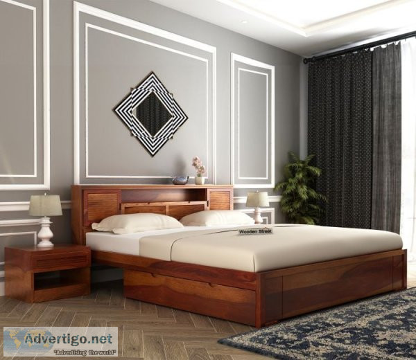 Upgrade your bedroom with wooden street double beds