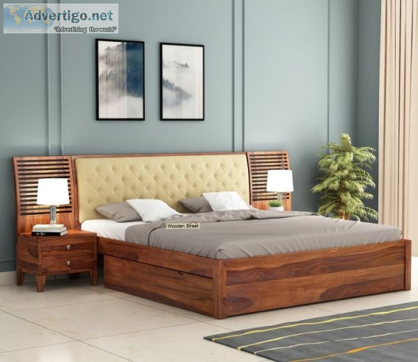 Upgrade your bedroom with wooden street double beds