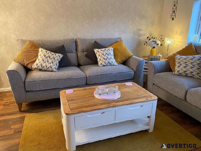 Sectional couch with pillows