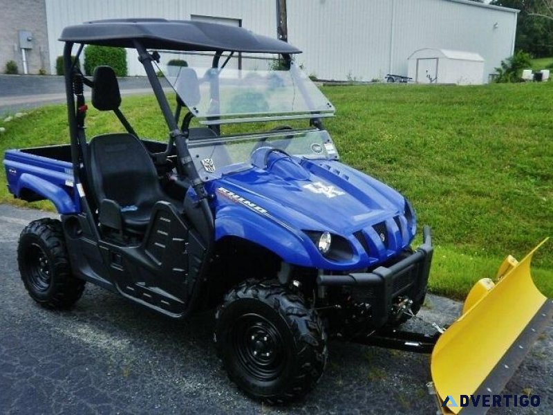 Blue 2012 Yamaha Rhino 700 FI  Snow Plow