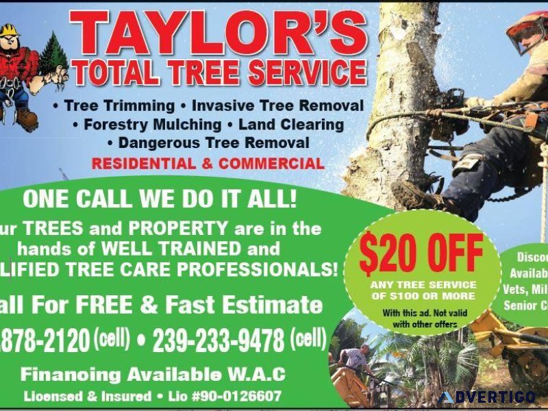 DANGEROUS TREE REMOVAL LAND CLEARING RE-PLANTING FREE ESTIMTE