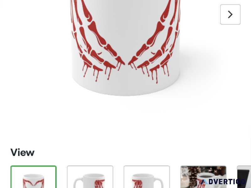 Red skeleton Halloween coffee mug