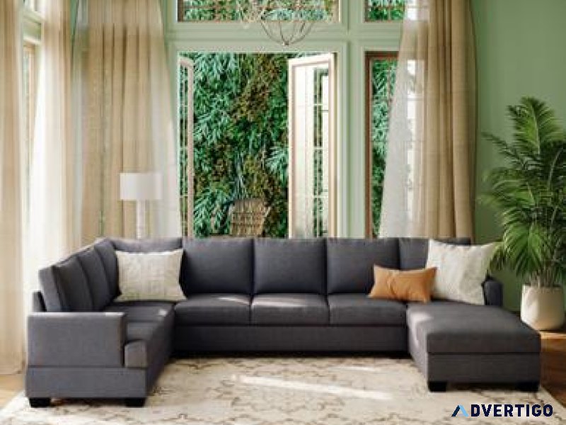 Modern Large Upholstered U-Shape Sectional Sofa