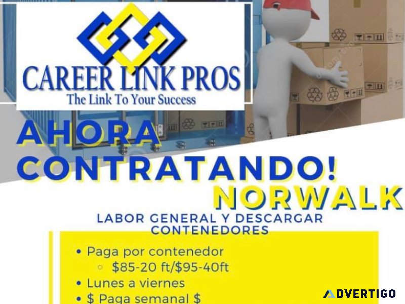 SE BUSCA DESCARGADORES EN NORWALK PAGA POR CONTENEDOR