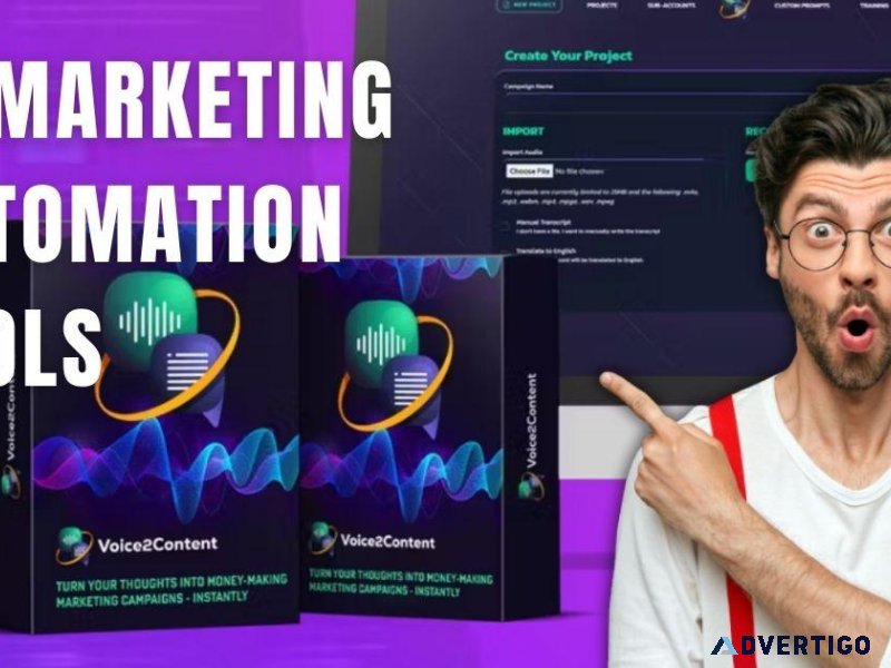 AI Marketing Automation Tools - Voice2Content Commercial