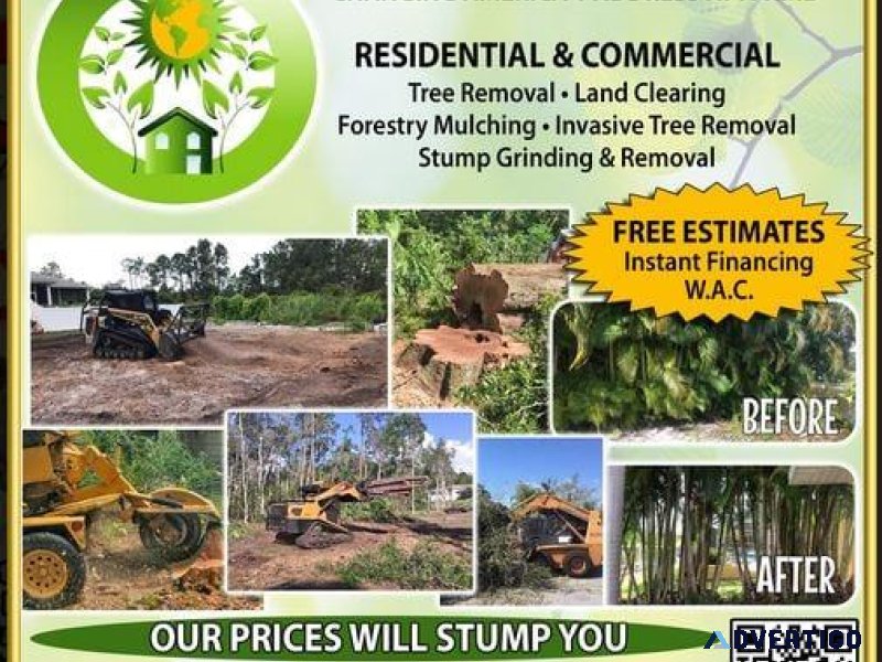 FREE ESTIMATES GRAPPLE LOADS TREE REMOVAL LAND CLEARING