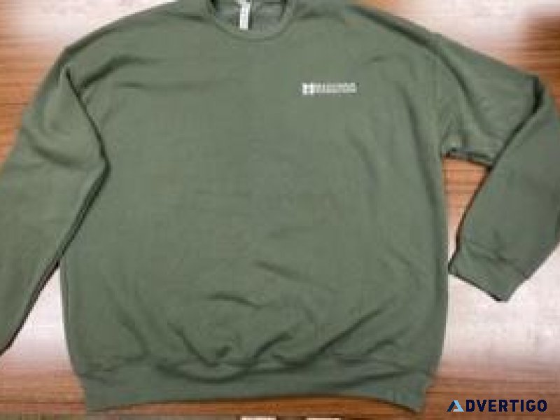 Army Green Madonna Rehabilitation Hospitals Crew Neck