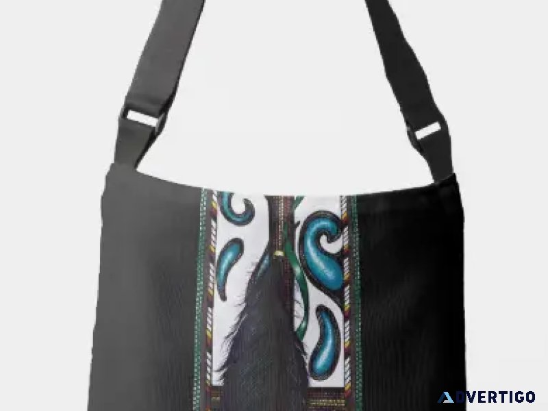 Black Feather Crossbody Bag