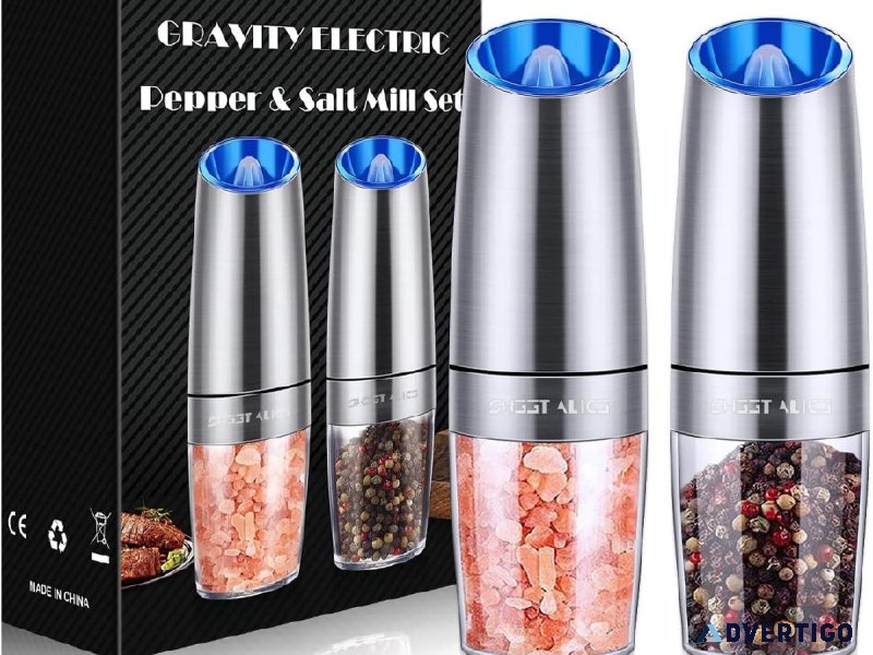 Gravity Electric Pepper and Salt Grinder Set