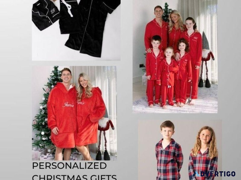 Personalized Christmas Gifts  Family Pjs Robes and More