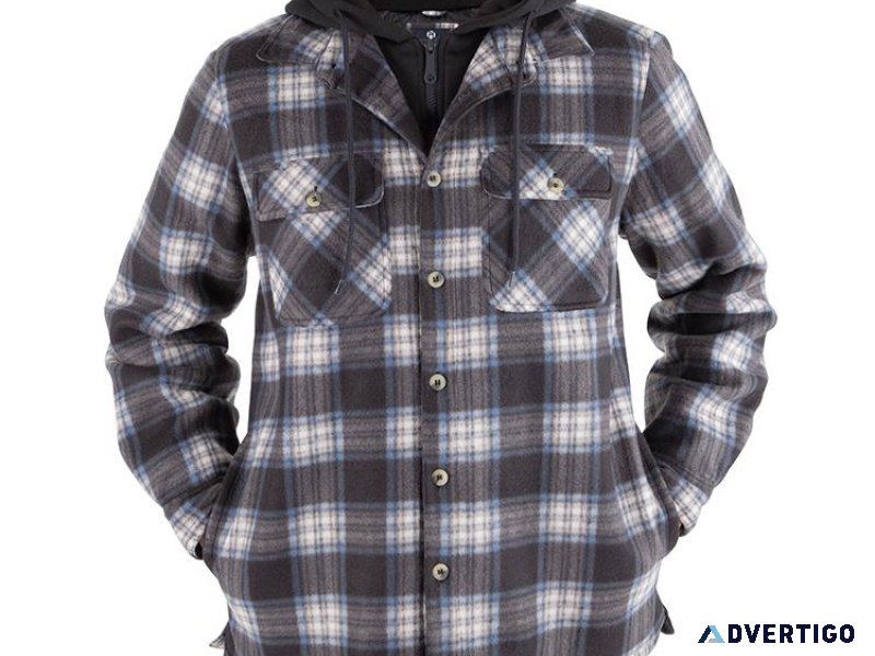 Find The Perfect Men s Plaid Fleece Lined Hooded Jacket