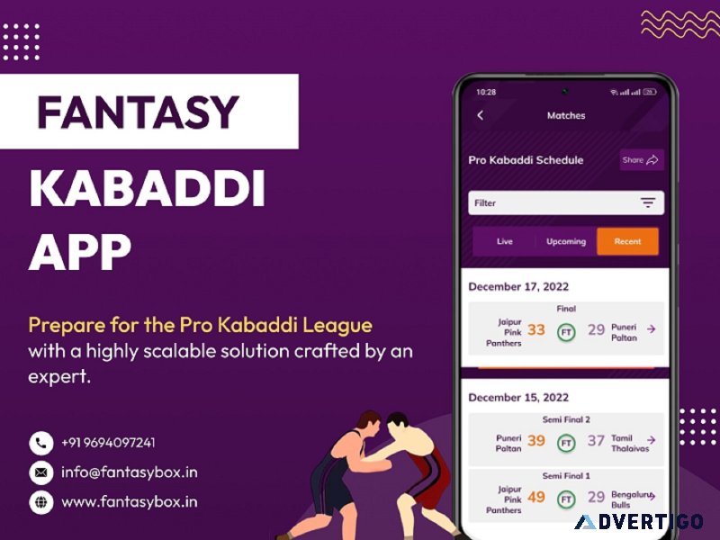 Hire fantasy kabaddi app development company in india