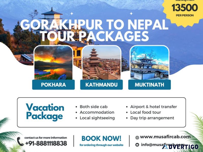 Gorakhpur to nepal tour packages