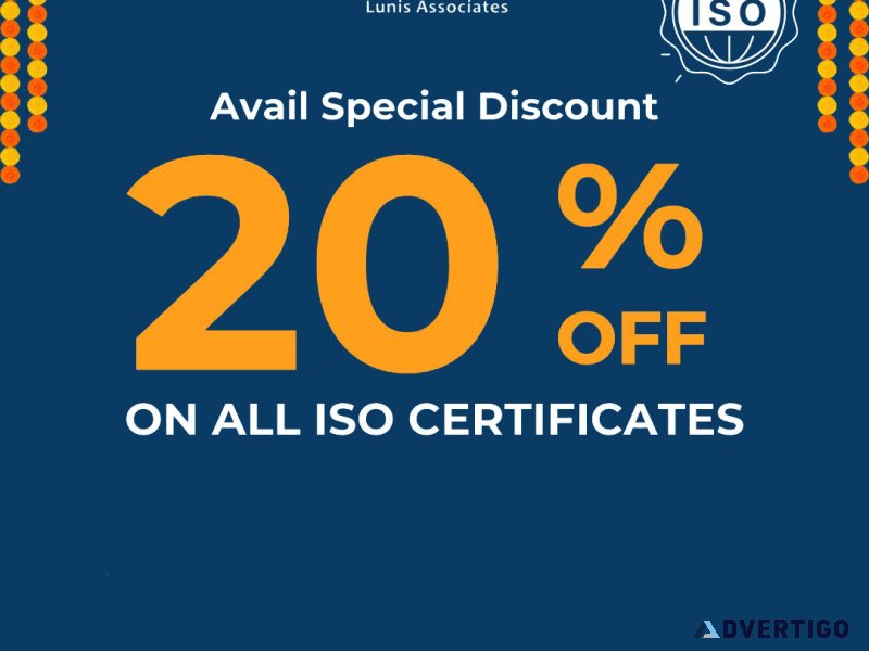 Get your business iso certified today with 20% discount