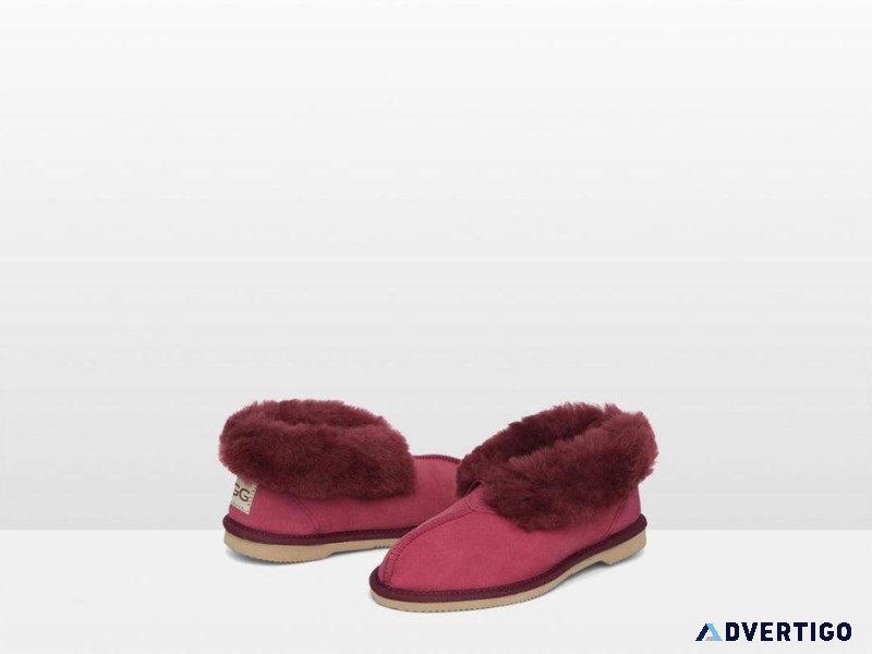 Adult s Classic Sheepskin Slipper  Burgundy Boots