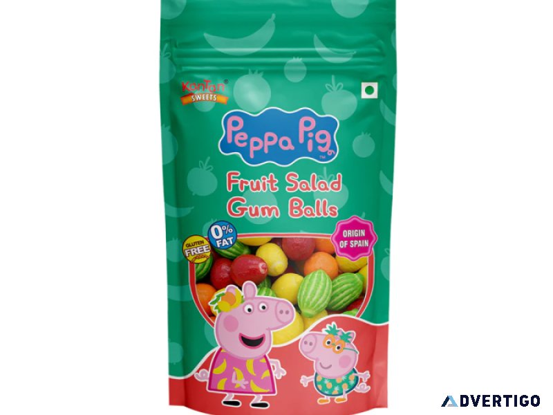 Buy peppa pig fruit salad gum balls online at sweetons