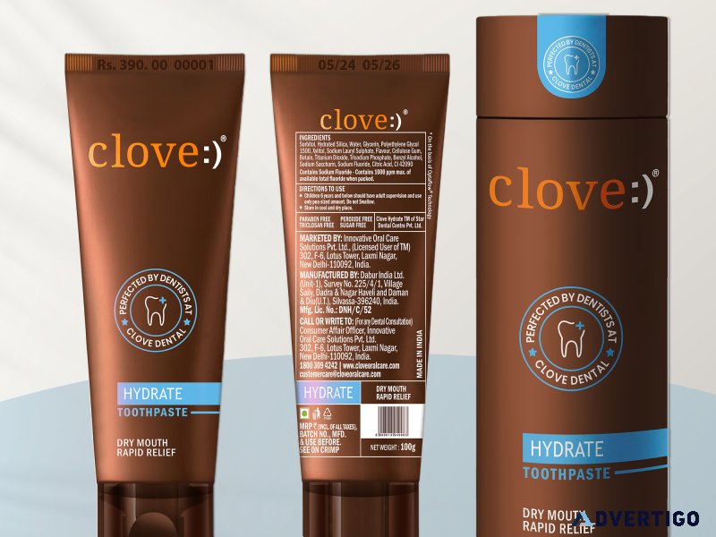 Clove hydrate toothpaste for dry mouth and diabetics