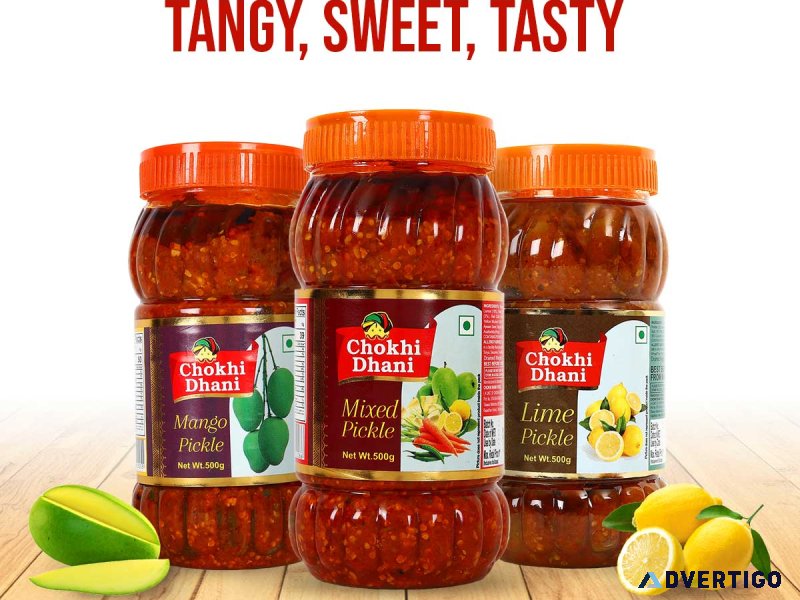 Buy tasty and flavourful pickles online at chokhi dhani foods