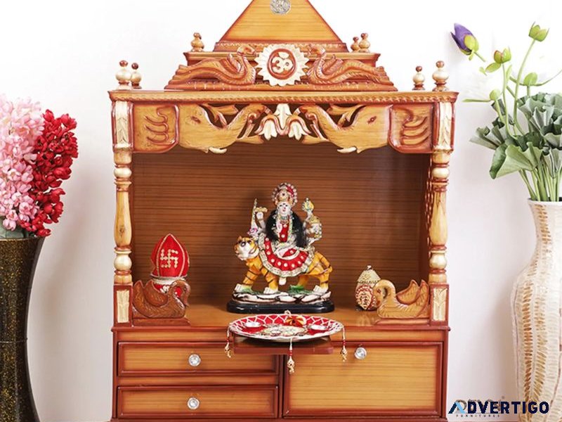 Divine home large floor rested pooja mandir without door