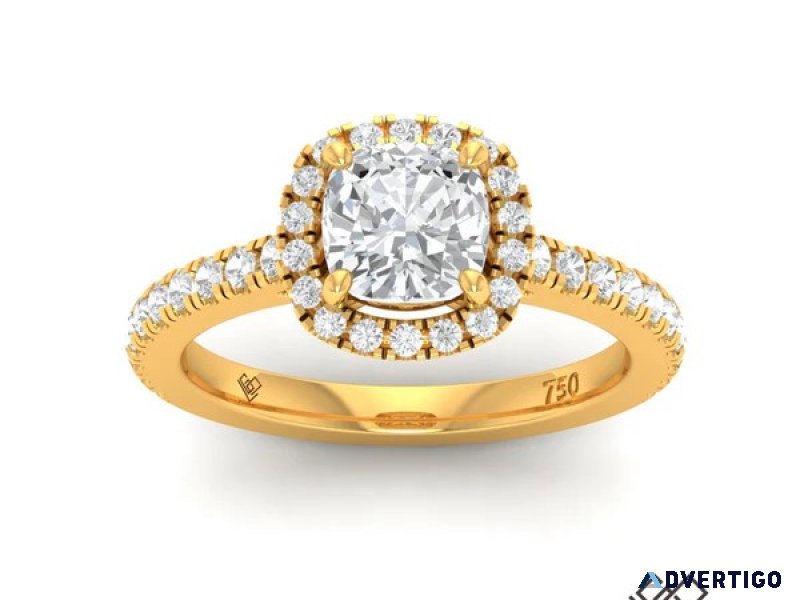 Halo engagement ring | lovegrown diamonds