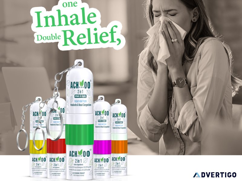 Achoo ayurvedic inhaler for cold