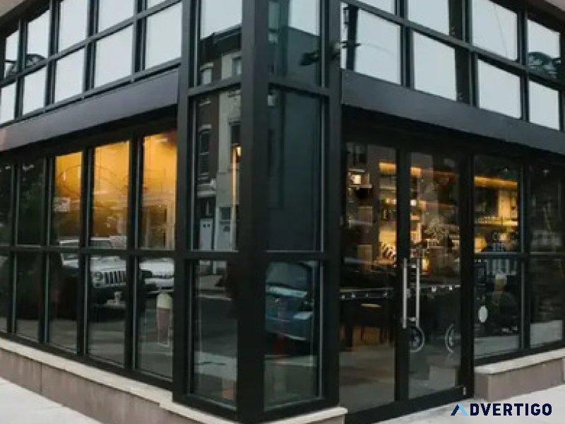 Aluminium shopfront installation in uk