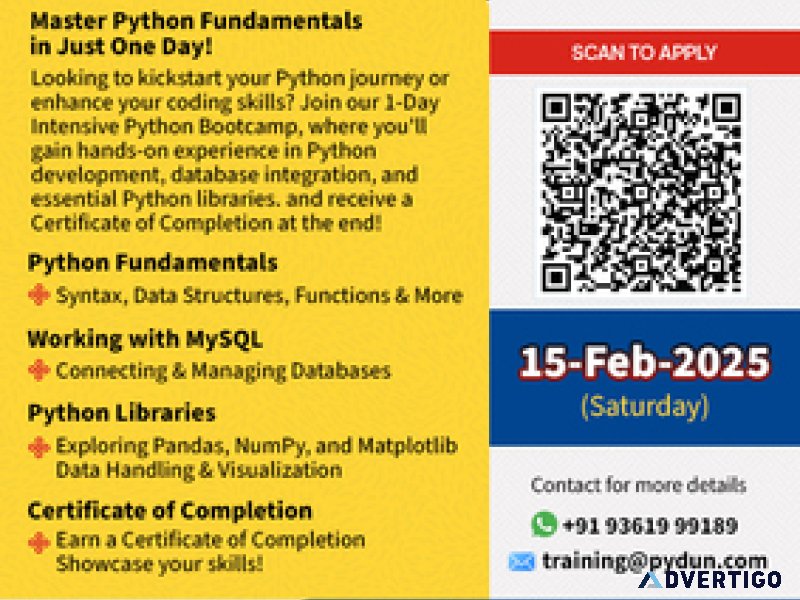 1-day python bootcamp training in madurai