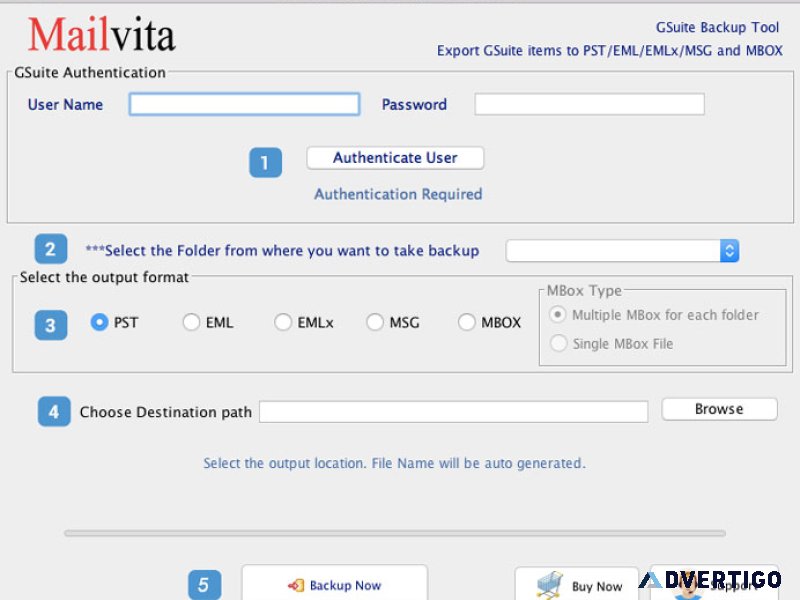 Easily backup emails from g suite with mailvita tool