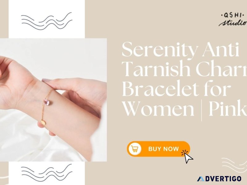 Serenity anti tarnish charm bracelet for women | pink