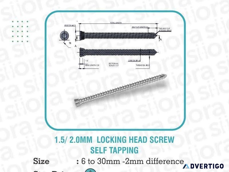 15/20 mm locking head screw self tapping