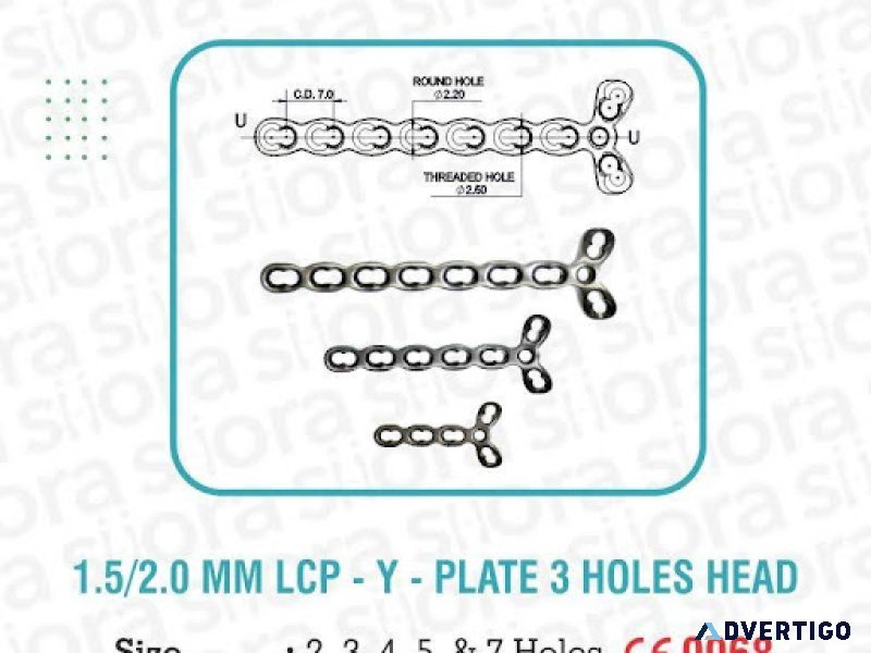 15/20 mm lcp-y-plate 3 holes head