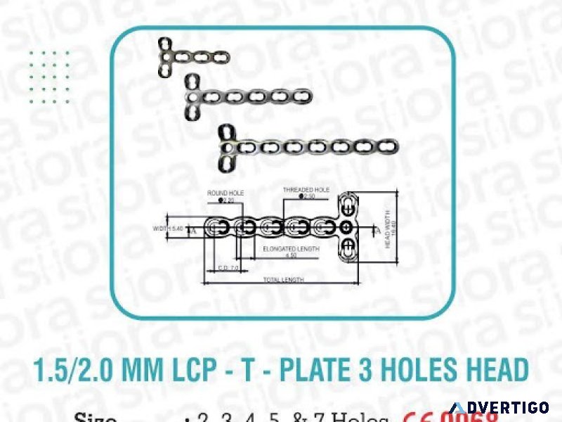 15/20 mm lcp - t-plate 3 holes head