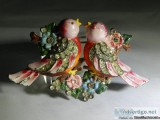 Antique Coro Duettes Enamel Rhinestone Love Birds