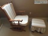 Easy glide rocking chair and ottoman