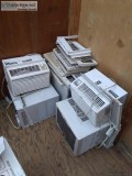 Five white AC units