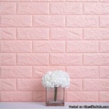 58 Sq. Ft Blush Pink 3D Faux Foam Bricks Self-adhesive Waterproo