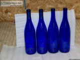 Drilled blue bottles