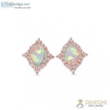 14K ROSE GOLD VERMEIL OPAL EARRING-DIFFERENCE