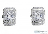 Buy White Gold Round Stud Earrings Online  Araojewelry.com