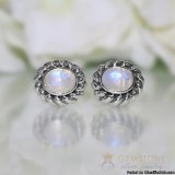 Moonstone Earring - BRAIDED DEWDROP - GSJ