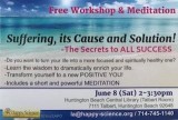 Free Workshop  Suffering its Cause and Solution