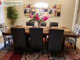 Dining table and eight chairs