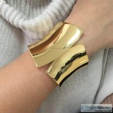 Buy Classic Punk Shiny Surface Alloy Statement Cuff Bracelet