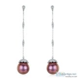 Bronze Purple Edison Pearl Earrings Timeless Pearl