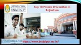 Top 10 Private Universities in Rajasthan