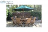 Chunky 2.1m table kingsbury recliners and parasol