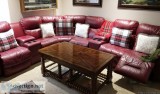 RED SECTIONAL RECLINING COUCH SOFAS