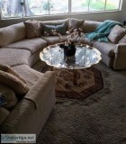 Antique white Egyptian cotton sectional sofa